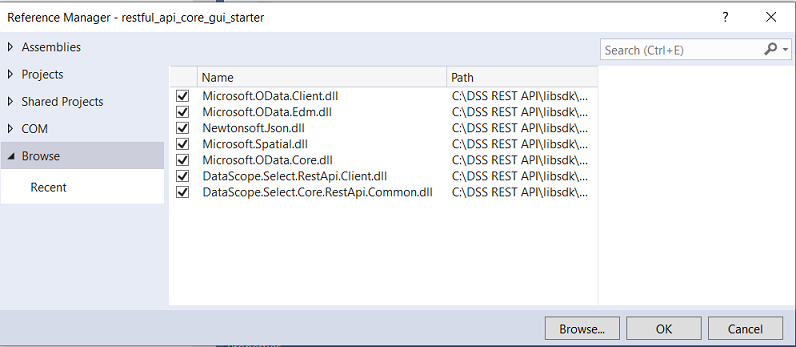 If the 7 DSS SDK DLL files are not displayed, then reference the DSS ...