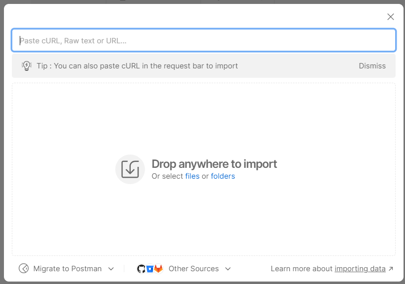 Postman import files