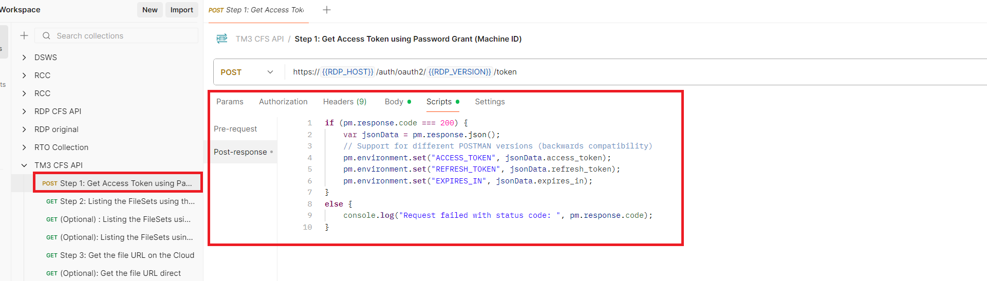 Step 1: Scripts to get Token