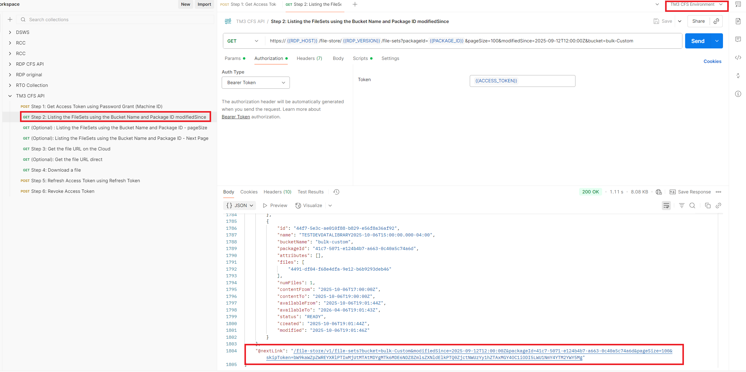 nextLink example