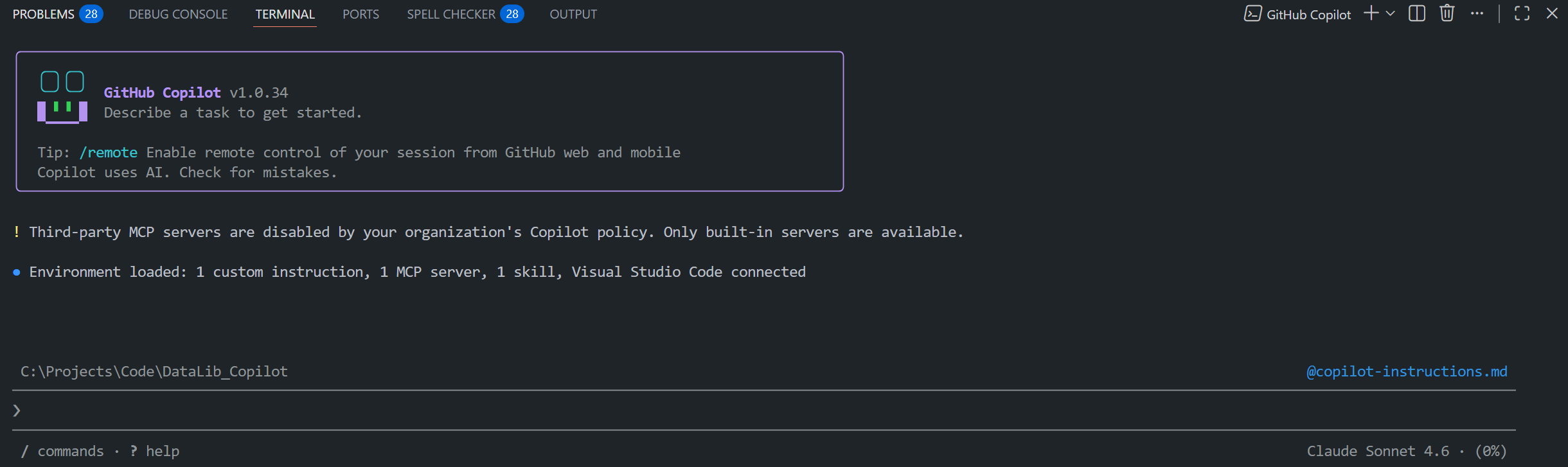 Copilot CLI opened