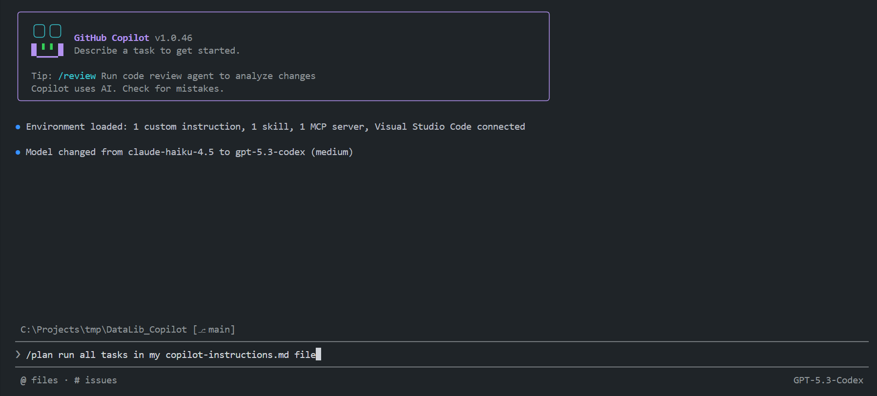 Copilot CLI: Plan mod