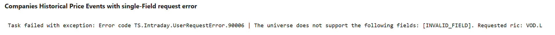 single invalid field request