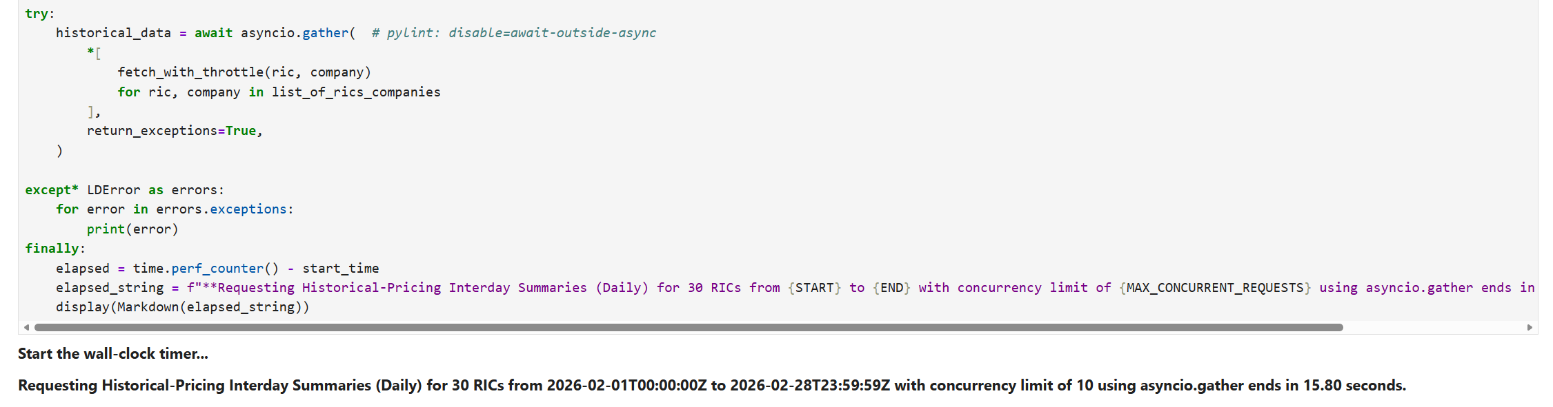 Historical Pricing get_data_async with Asyncio.Gather Performance