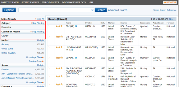 Economic Indicators with Datastream | Devportal