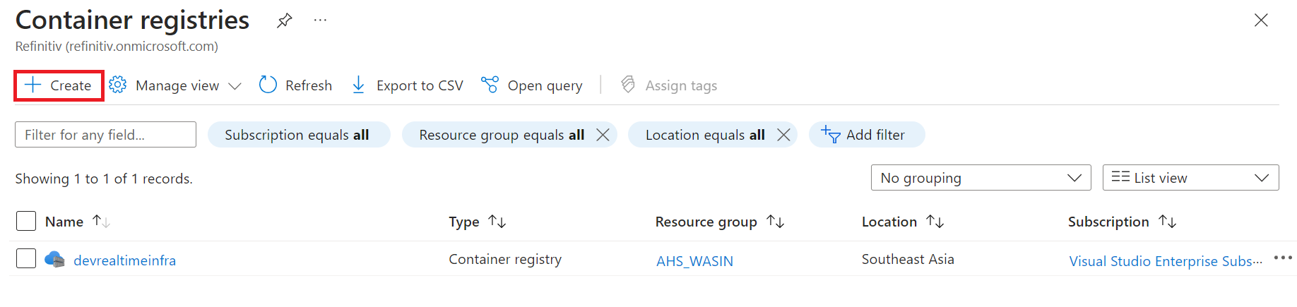 container registry creates new repo