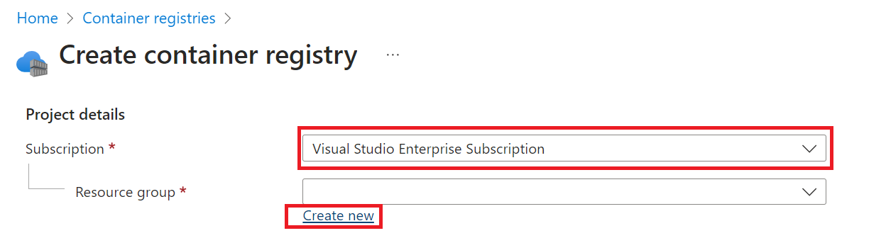 create new repo, setup subscription and resource
