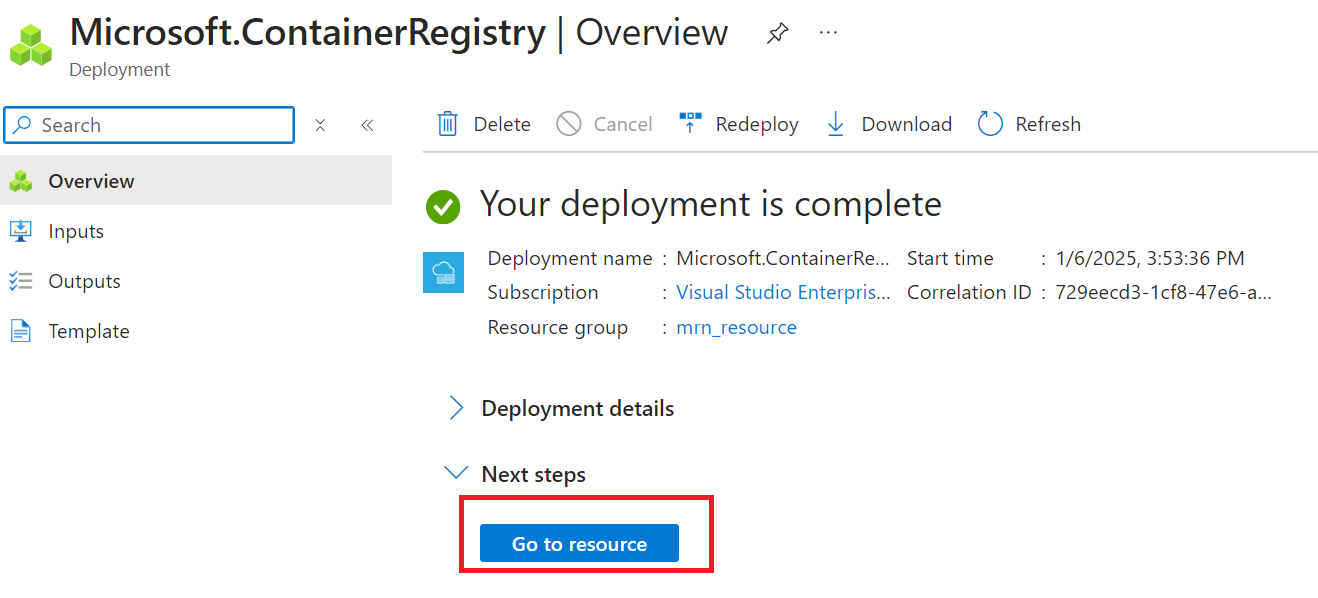 container registry resource