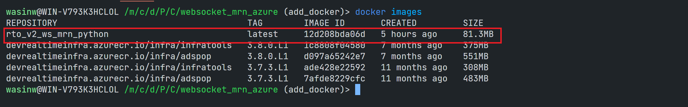 Docker build local succeed