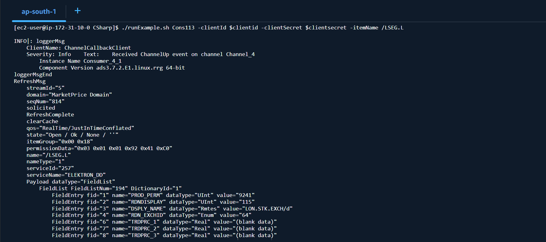 running EMA C# RTO examples