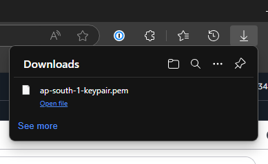 key pair downloaded