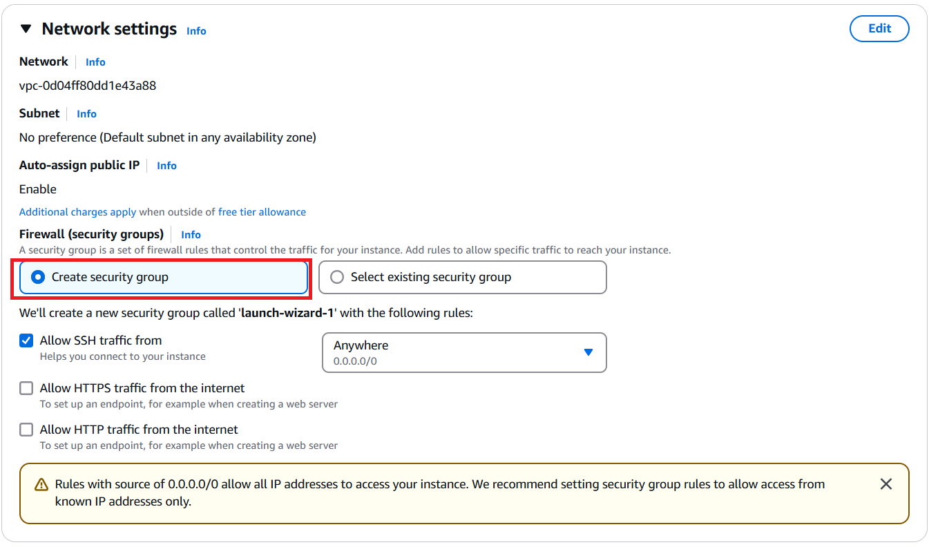 create security group