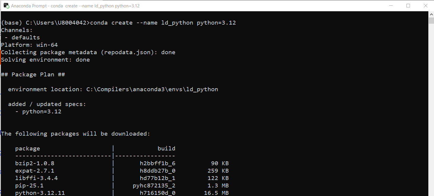 conda create environment