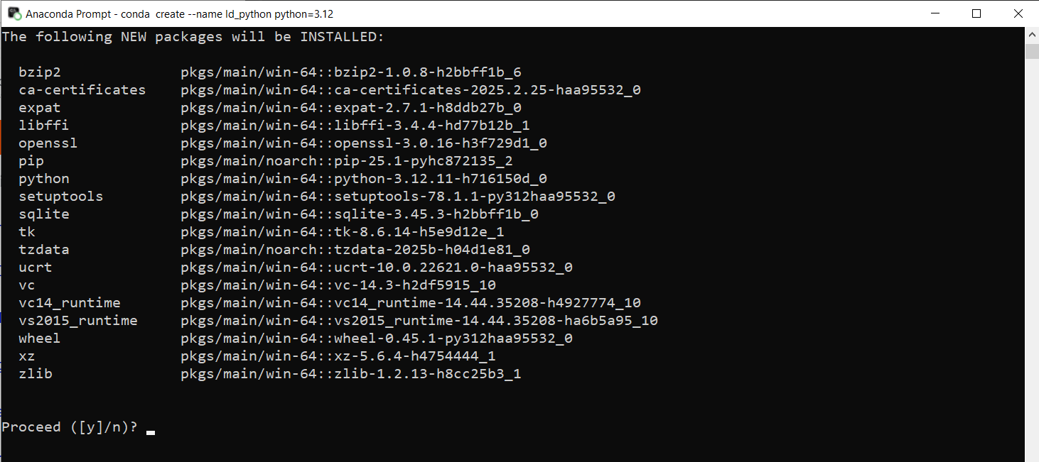 conda create environment