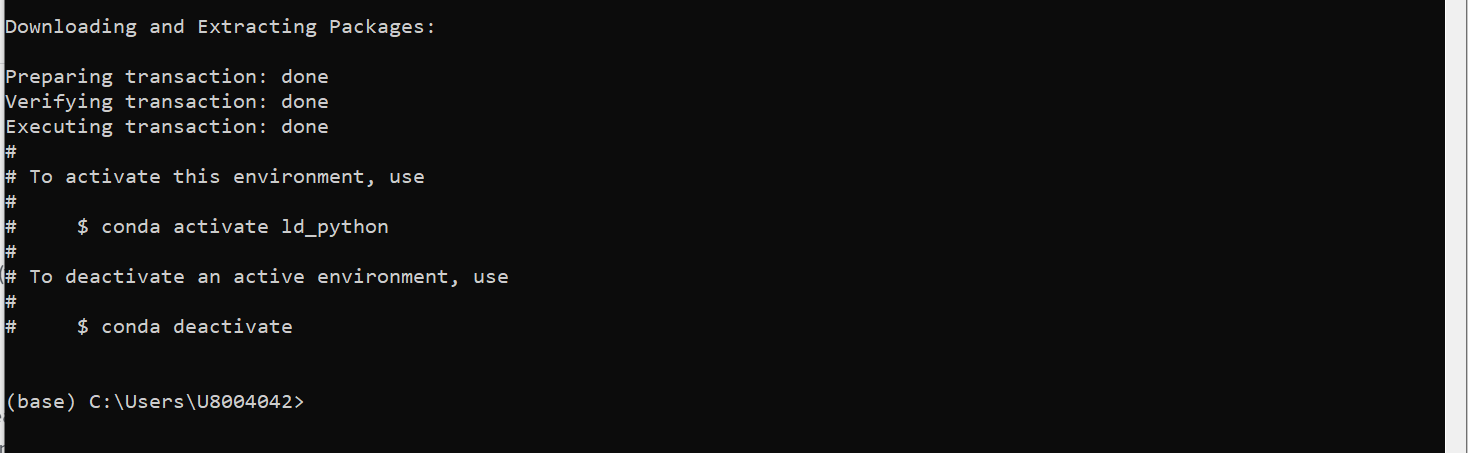 conda create environment succeed