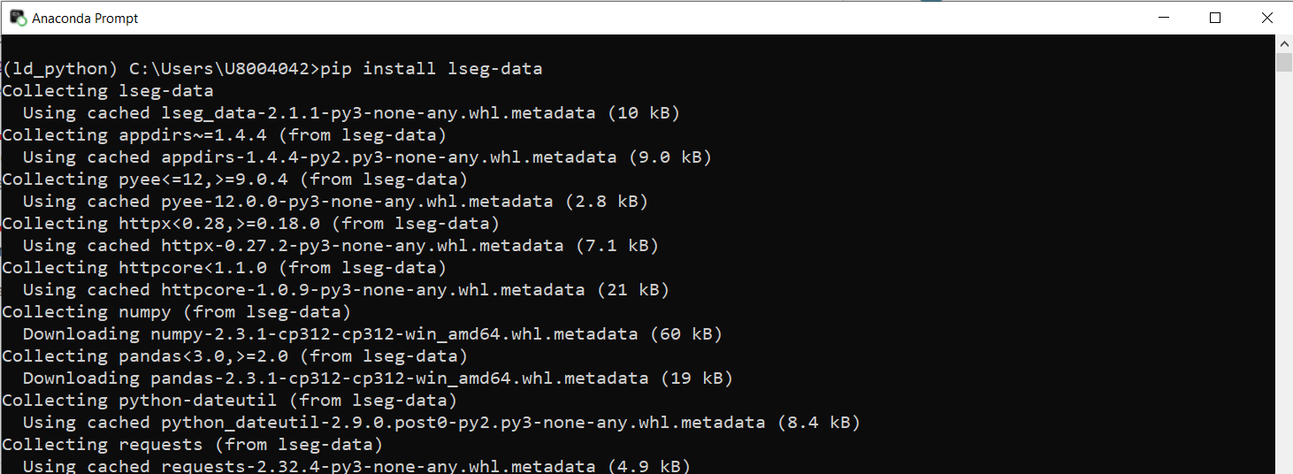 install python package in conda with pip