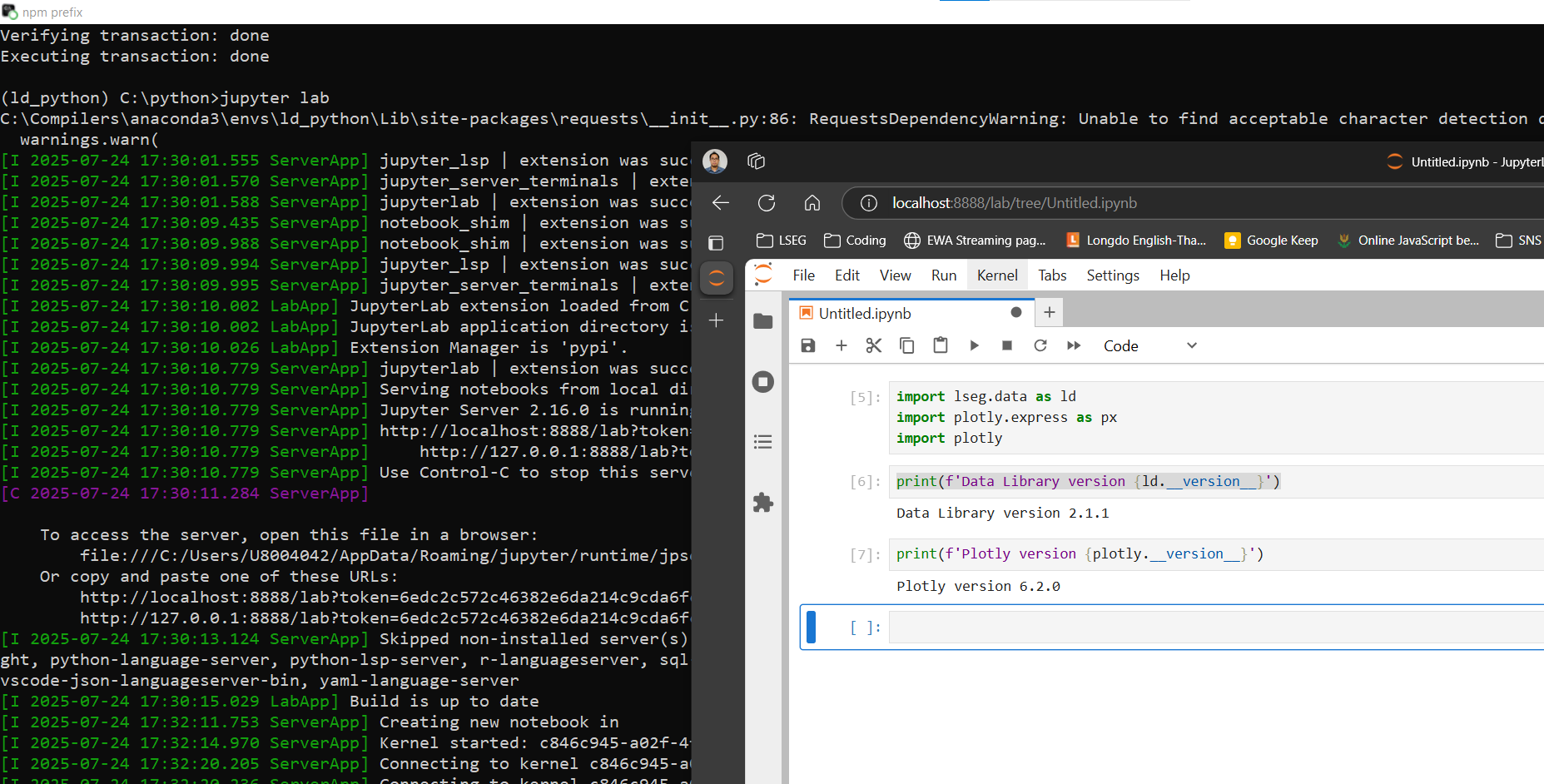 start jupyter notebook from cond
