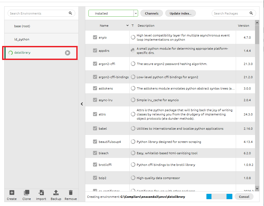 create new conda environment