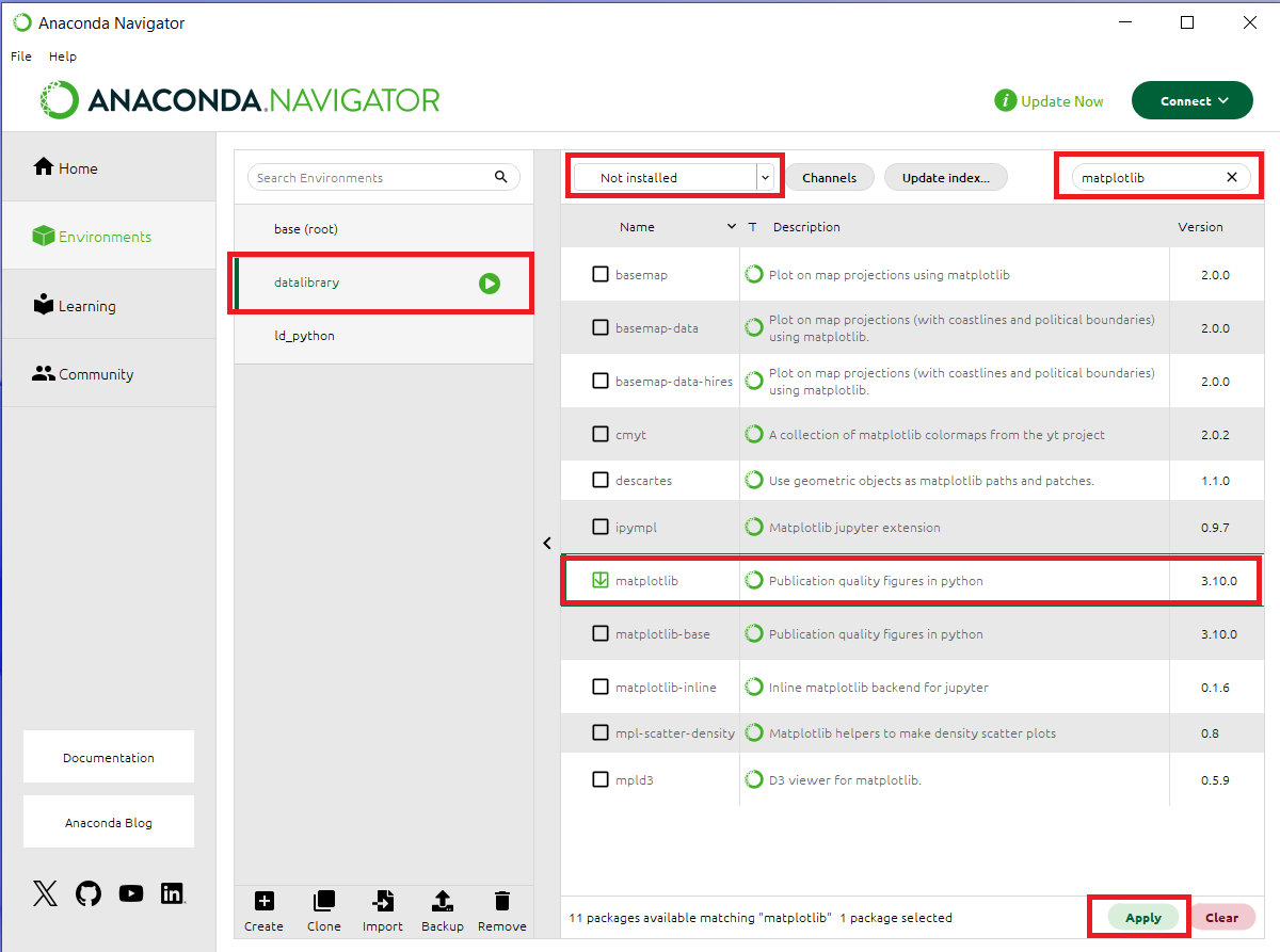 install Python packages from conda repo via Anaconda navigator