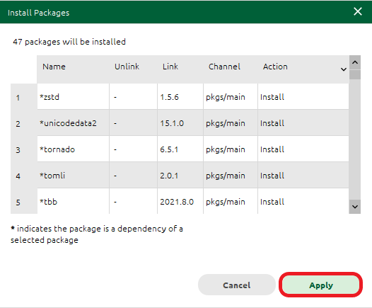 install Python packages from conda repo via Anaconda navigator