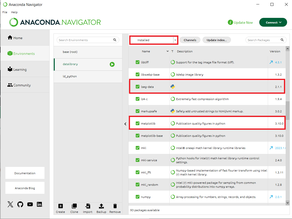 install Python packages from conda repo via Anaconda navigator succeed
