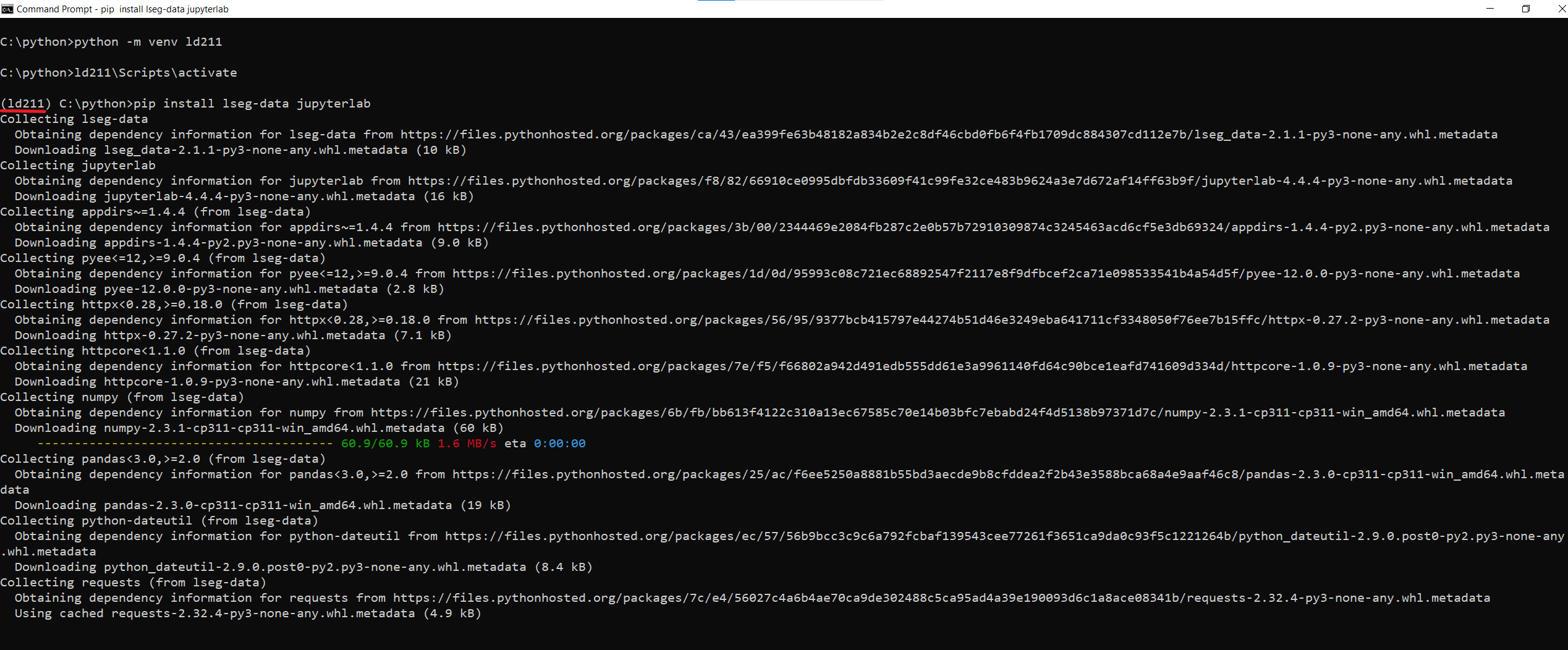 Installing LSEG Data Library for Python