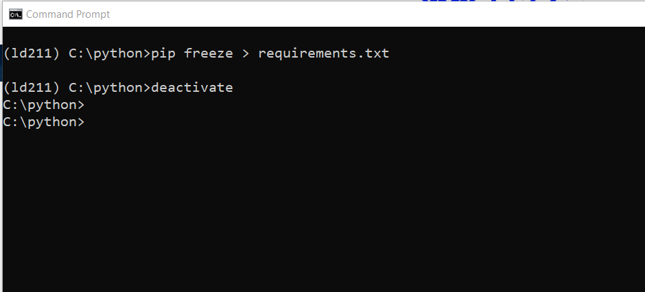 deactivate Python environment