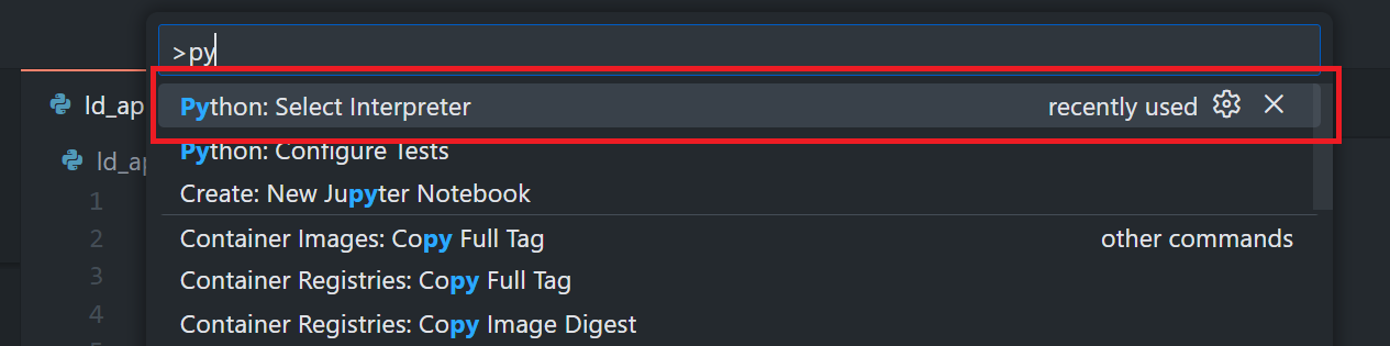 Select Python Interpreter
