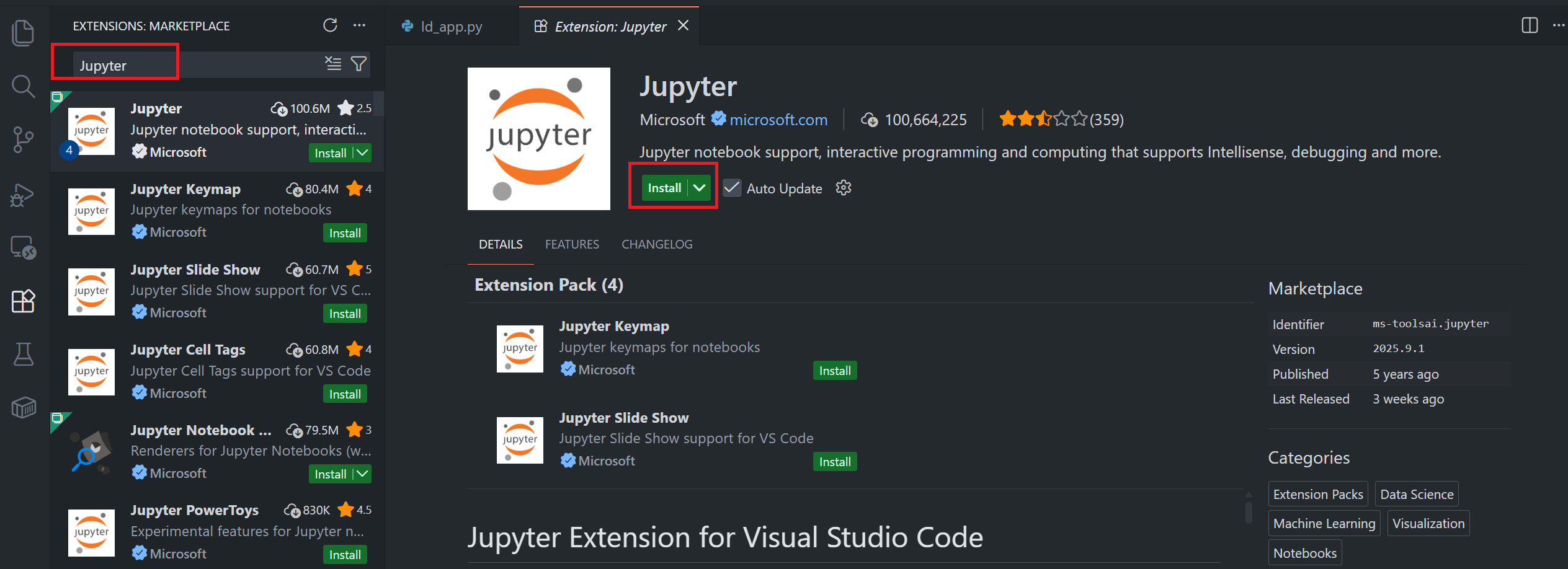 Install Jupyter Extension