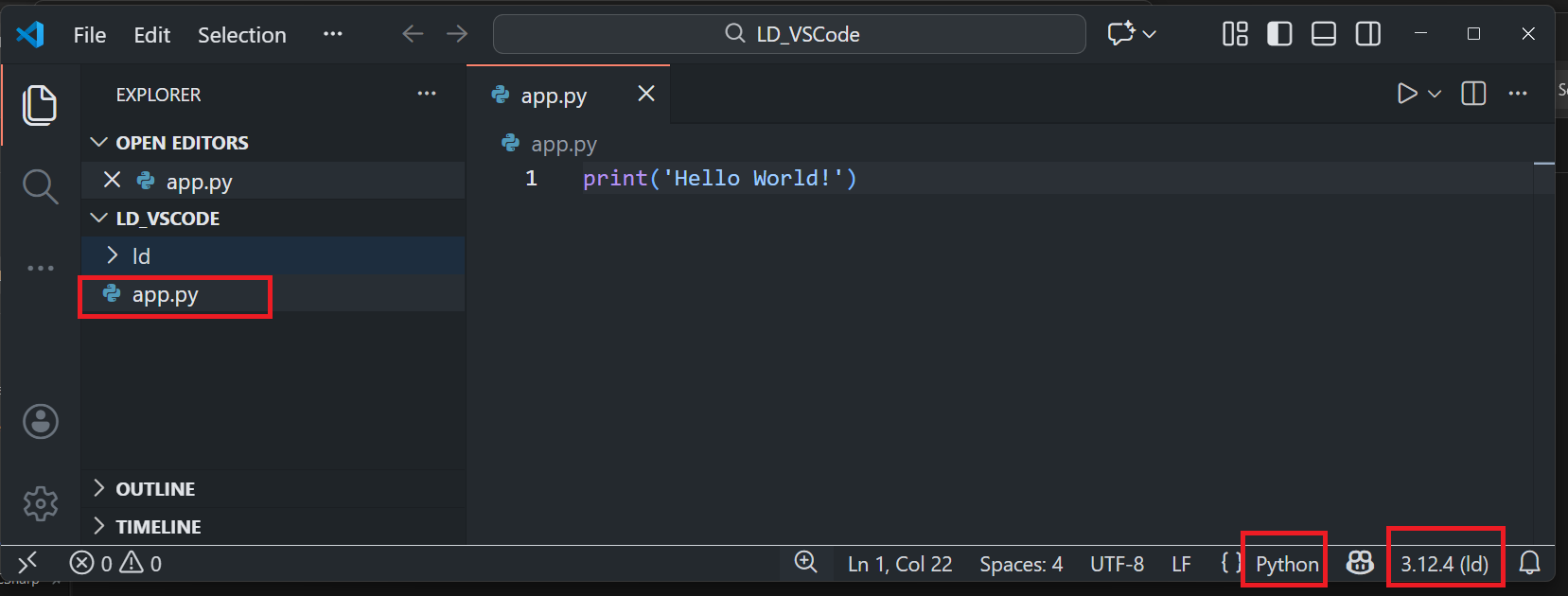 VS Code recognized the Python environment