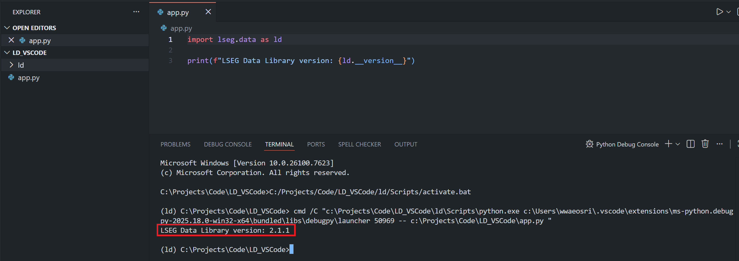 Run Python file in VS Code