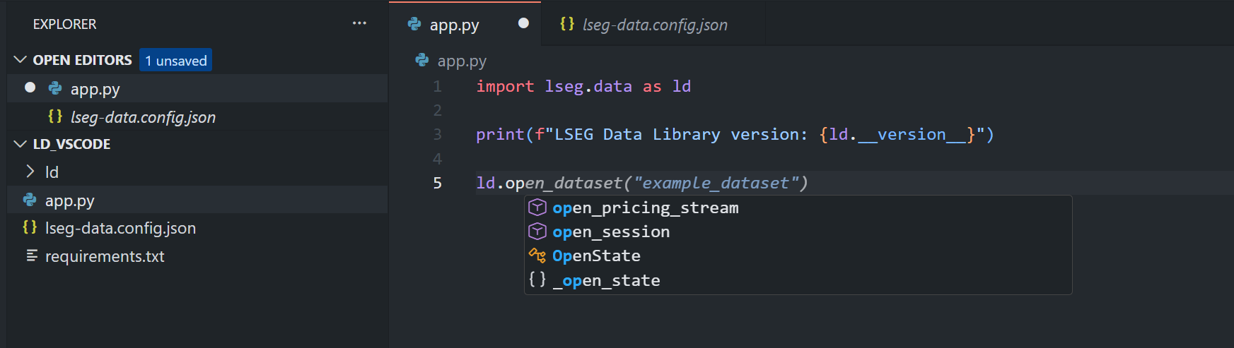 IntelliSense in VS Code
