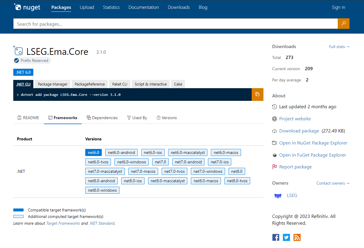 EMA library on NuGet
