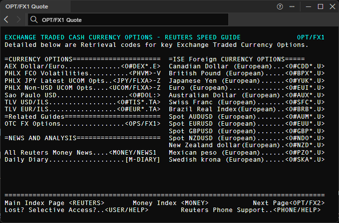 Foreign Exchange Options