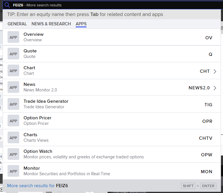 Search apps tab